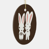 Bunny Rabbits Bride en Groom Wedding Custom Keramisch Ornament (Rechts)