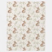 Bunny Rabbits Daisy Flowers Fleece Deken (Voorkant)