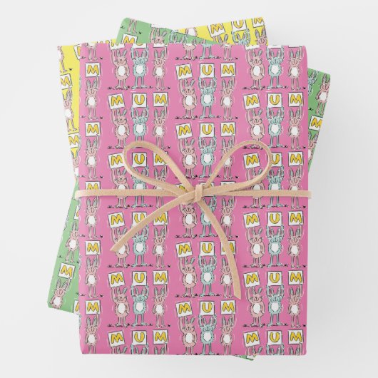 Bunny Rabbits Design All Over Pattern Inpakpapier Vel (In situ)