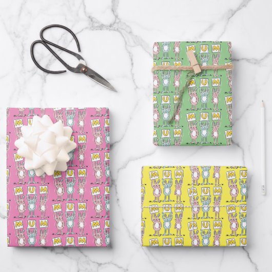 Bunny Rabbits Design All Over Pattern Inpakpapier Vel (Voorkant)