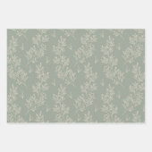 Bunny Rabbits Floral Easter Brunch Olijfkleur Inpakpapier Vel (Voorkant 3)