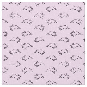  Bunny Rabbits geïllustreerd CUSTOM BG COLOR Stof