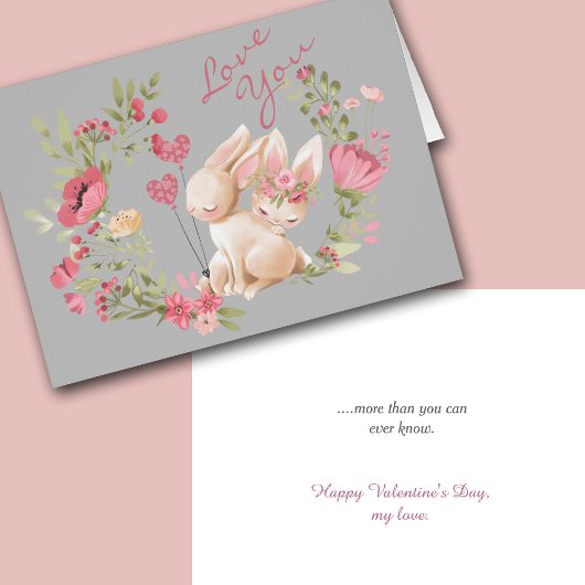 Bunny Rabbits Pink Wreath Romantic Valentijn