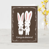 Bunny Rabbits Wedding Gefeliciteerd Kaart (Gele Bloem)