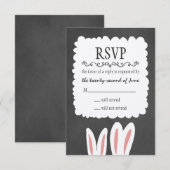 Bunny Rabbits Wedding RSVP Kaartje (Voorkant / Achterkant)