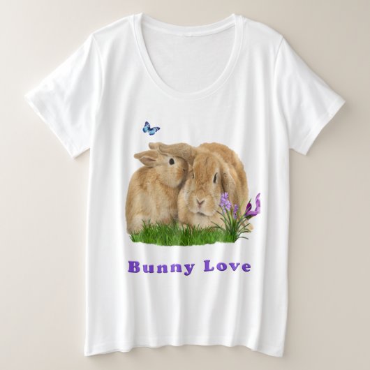 Bunny rabbitt grote maat t-shirt (Design voorkant)