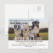 bunny referrals onroerend goed easter aankondigingskaart (Voorkant / Achterkant)