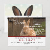 bunny referrals onroerend goed easter aankondigingskaart (Voorkant / Achterkant)