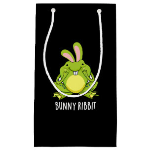 Bunny Ribbit Funny Rabbit Frog Pun Dark BG Klein Cadeauzakje