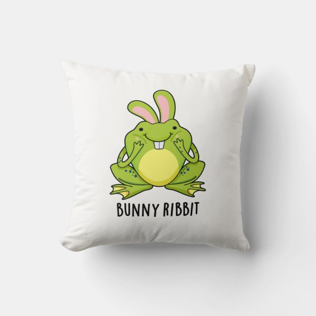Bunny Ribbit Funny Rabbit Frog Pun Kussen (Voorkant)