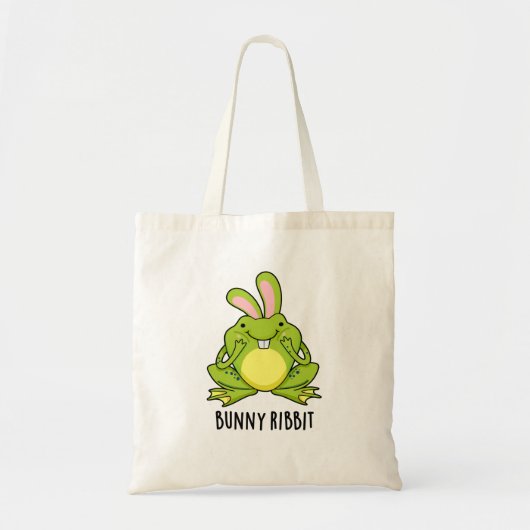 Bunny Ribbit Funny Rabbit Frog Pun Tote Bag (Voorkant)