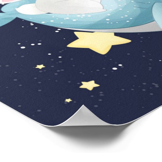 Bunny Riding A Whale Poster (Hoek)