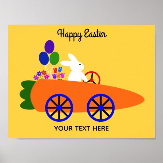 Bunny Riding Carotte Car #2 Poster (Devant)