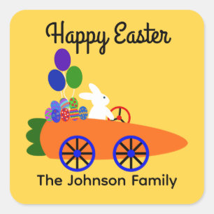 Bunny Riding Carrot Sticker #3