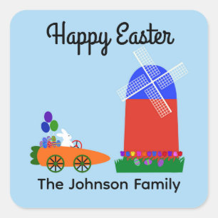 Bunny Riding Carrot Sticker #4