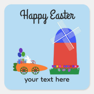 Bunny Riding Carrot Sticker #4-2