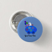 Bunny Riding Egg Button #2 (Voorkant /achterkant)