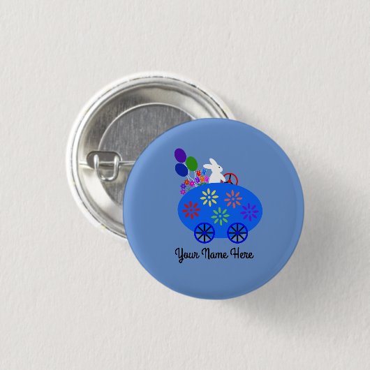 Bunny Riding Egg Button #2 (Voorkant /achterkant)