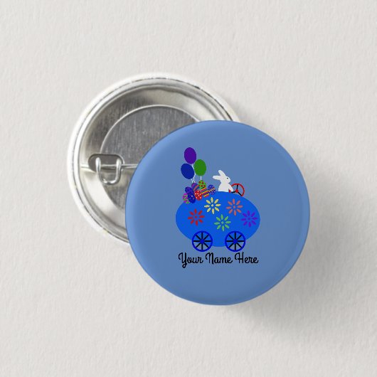 Bunny Riding Egg Button #3 (Voorkant /achterkant)