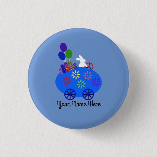 Bunny Riding Egg Button #3 (Voorkant)