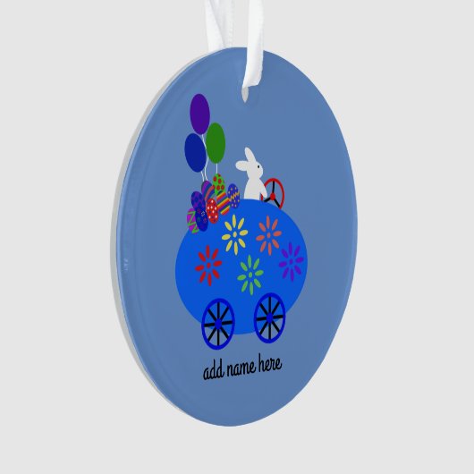 Bunny Riding Egg Ornament #3 (voorkant)
