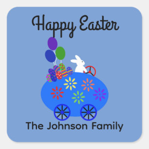 Bunny Riding Egg Sticker #3