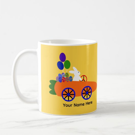 Bunny Riding voiture carotte #3 Mug (Gauche)