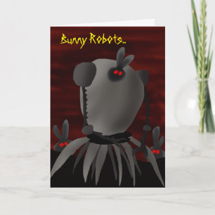 Bunny Robots. Feestdagen Kaart