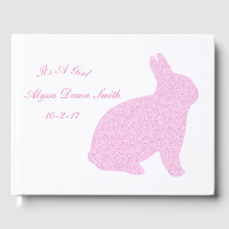 Bunny rose C'est une fille Baby shower livre d'or
