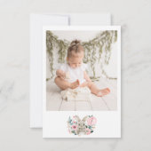 Bunny rose floral Carte de remerciements d'anniver (Dos)