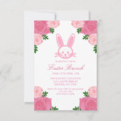 Bunny rose floral Pâques Brunch Invitation (Devant)