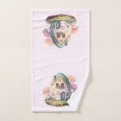 Bunny Rose & Oeuf Formé Maison Kawaii Style (Serviette à main)