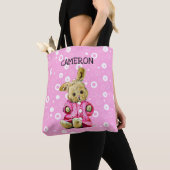 Bunny rose Personnalisé Polka Pot Sac fourre-tout (De près)