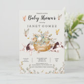 Bunny Rustic Farm Pays Baby shower Invitation (Debout devant)