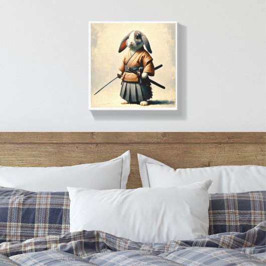 Bunny Samurai Canvas Afdruk (Insitu (Slaapkamer))