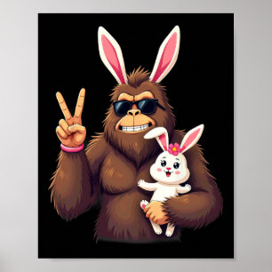 Bunny Sasquatch Bigfoot Zonnebril Pasen 1 Poster