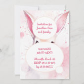 Bunny Schattige Roze Pastel Waterverf Kaart (Achterkant)