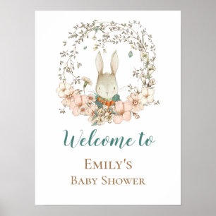  Bunny Script Welkom bij Baby shower Sign. Poster