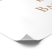  Bunny Script Welkom bij Baby shower Sign. Poster (Hoek)