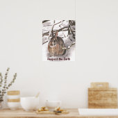 Bunny Seeking Shelter Earth Day Poster (Keuken)