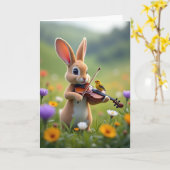 Bunny Serenade Vriendenkaart Kaart (Gele Bloem)