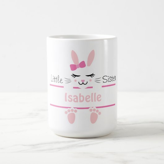 Bunny Sibling Mug Personalized Big Sister  Koffiemok (Center)