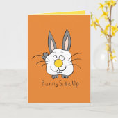Bunny Side Up Oeuf Petit déjeuner amusant Carte de (Fleur jaune)