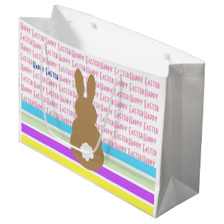 Bunny Silhouette en Happy Easter Design Groot Cadeauzakje