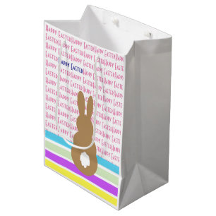 Bunny Silhouette en Happy Easter Design Medium Cadeauzakje