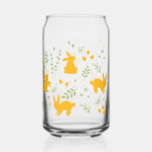 Bunny Silhouette & Greenery Patroon Gepersonalisee Blikvorm Glas (Rechts)
