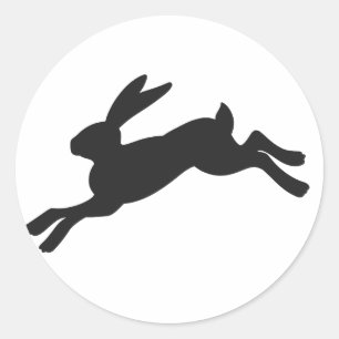 Bunny silhouette - Kies achtergrondkleur Ronde Sticker