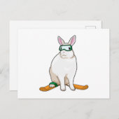 Bunny Skier Ski Briefkaart (Voorkant / Achterkant)