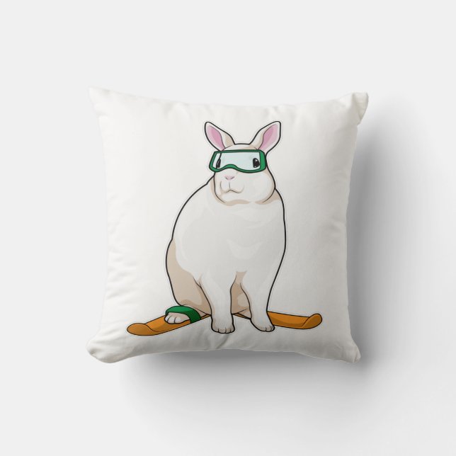 Bunny Skier Ski Kussen (Voorkant)