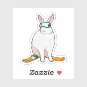 Bunny Skier Ski Sticker